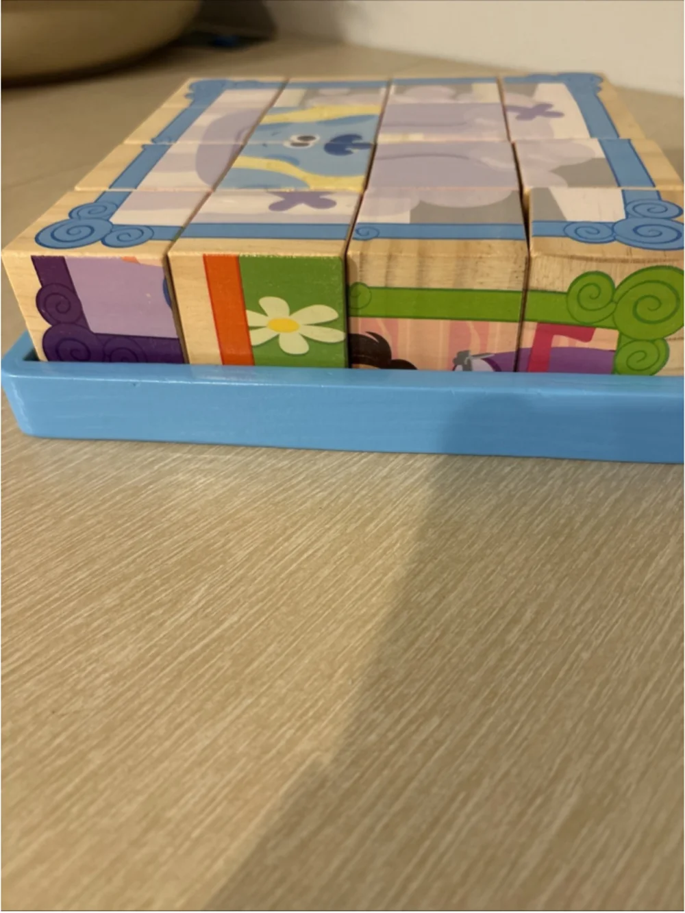 Blue’s Clues Wooden Cube 16 Piece Puzzle W/6 Different Puzzles 1192